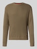 HUGO Regular Fit Strickpullover aus reiner Baumwolle Modell 'SRIBBEN_1' Mittelgrau