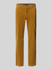 Christian Berg Men Straight fit corduroy broek met Franse steekzakken Donkergeel