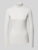 HUGO Slim Fit Longsleeve mit Stehkragen Modell 'Delaina' Ecru