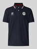 Christian Berg Men Poloshirt mit kurzer Knopfleiste und Label-Prints Marine