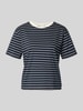 Tom Tailor Denim T-shirt o kroju boxy fit z czystej bawełny Granatowy