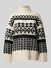 Vero Moda Oversized Strickpullover mit Norwegermuster Modell 'AMPLE' Beige