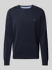 Fynch-Hatton Strickpullover mit Label-Stitching Modell 'Superfine' Marine