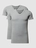 Drykorn T-Shirt mit Stretch-Anteil im 2er-Pack Modell 'Caris' Mittelgrau meliert