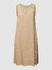 Marc Cain Stoffen jurk met labeldetail Zand
