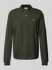 Lacoste Classic fit poloshirt in design met lange mouwen Donkerbruin