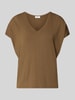 s.Oliver RED LABEL Relaxed Fit T-Shirt aus Viskose-Mix Mittelbraun