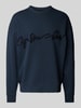 G-Star Raw Sweatshirt mit Label-Stitching Dunkelblau