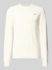 Gant Strickpullover aus reiner Lammwolle mit gerippten Abschlüssen Offwhite