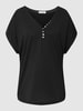 Christian Berg Woman Blusenshirt mit Zierknopfleiste Schwarz