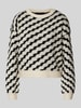 Vero Moda Strickpullover mit diagonalem Streifenmuster Modell 'LARA' Beige