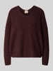 MOS MOSH Strickpullover aus Woll-Mix Modell 'THORA' Bordeaux