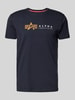 Alpha Industries T-shirt met labelprint Donkerblauw