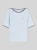 Tommy Hilfiger Regular Fit Pullover aus reiner Baumwolle mit kurzen Ärmeln Hellblau