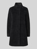 ICONS Cinzia Rocca Wollen jas met opstaande kraag Antraciet gemêleerd