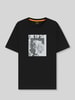BOSS Orange Regular fit T-shirt van puur katoen Zwart