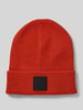 BOSS Beanie met labeldetail, model 'Foxxy' Oranje