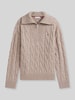 Tommy Hilfiger Relaxed Fit Troyer aus reiner Wolle Sand
