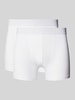 Bread & Boxers Trunks mit elastischem Bund im 2er-Pack Weiss