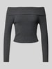 Guess Gebreide pullover in off shoulder-design, model 'NINA' Antraciet gemêleerd