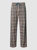 Schiesser Spodnie od piżamy ze wzorem w szkocką kratę model ‘Mix + Relax’ Piaskowy