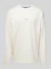 Hugo Blue Longsleeve mit Label-Print Modell 'Nichaboso' Offwhite