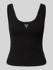 Guess Tanktop met labelapplicatie Zwart