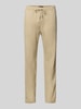 Tommy Hilfiger Loose fit stoffen broek van linnenmix, model 'HARLEM' Beige
