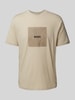 BOSS Green T-shirt met labelprint Beige