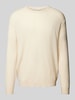 American Vintage Gebreide pullover met ribboorden, model 'RAXOW' Zand