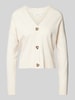 Christian Berg Woman Cardigan met extra brede schouders Zand