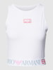 EA7 Emporio Armani Korte tanktop met labelzoom, model 'NATURAL VENTUS7' Wit