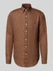 Polo Ralph Lauren Regular fit linnen overhemd met button-downkraag Middenbruin