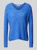 Only Regular fit gebreide pullover met V-hals, model 'CAMILLA' Blauw gemêleerd