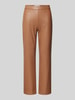 Raffaello Rossi Regular fit broek in leerlook in verkort model, model 'MACY' Cognac