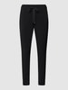 ST.ANN regular fit stoffen broek met elastische band, model 'ROXANA' Zwart