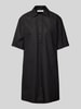Christian Berg Woman Knielange overhemdjurk met 1/2-mouwen Zwart