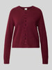 ICHI Regular fit gebreid jack van wolmix model 'SAGE' Bordeaux