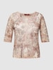 Max Mara Studio Gebreid shirt met all-over motief, model 'MINOSSE' Terracotta