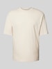 Jack & Jones T-shirt met geribde ronde hals, model 'BRADLEY' Offwhite
