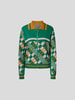 Dodo bar Or Sweatjacke mit Karomuster Grün meliert