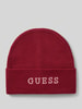 Guess Czapka beanie z wyhaftowanym logo Bordowy