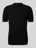 Drykorn Regular fit poloshirt met V-hals, model 'Braian' Zwart