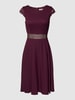 V.M. Cocktailkleid mit Spitzenbesatz Bordeaux Rot