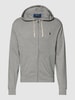 Polo Ralph Lauren Sweatjacke mit Label-Stitching Mittelgrau meliert