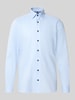 OLYMP Level 5 Body Fit Businesshemd aus Baumwoll-Mix Bleu