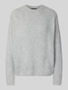 Vero Moda Relaxed Fit Pullover mit Woll-Anteil Modell 'BOOM' Hellgrau