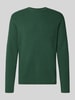 Lindbergh slim fit gebreide trui van katoenmix Donkergroen