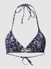 Jake*s Casual Bikini-Oberteil mit Allover-Muster Marineblau