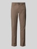 Christian Berg Men Tapered fit chino met structuurmotief Taupe